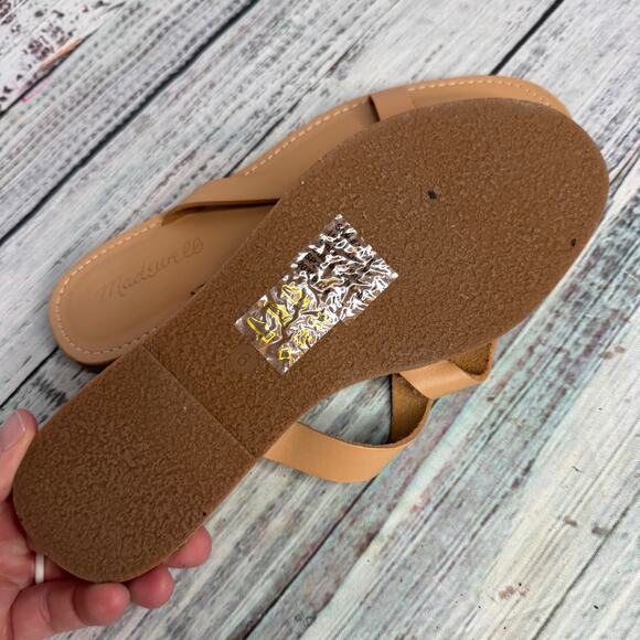 Madewell Boardwalk Leather Thong Flip Flop Sandals Tan 6 - Picture 3 of 4